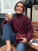Pull à Col Roulé et Manches sulfpour Femme